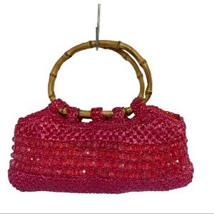 * NEW* ALEXIA CRAWFORD Pink Beaded embellish Bag